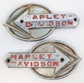 Original Set Of 1959 Harley-Davidson Motorcycle Gas Tank Emblems