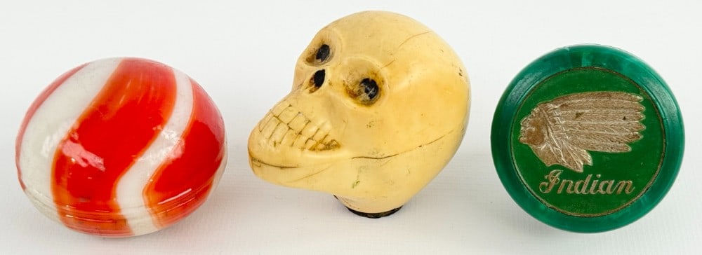 Lot Of Shift Knobs / Indian Motorcycle / Agate & Bakelite Skull / For Motorcycles & Automobiles (1 of 13)