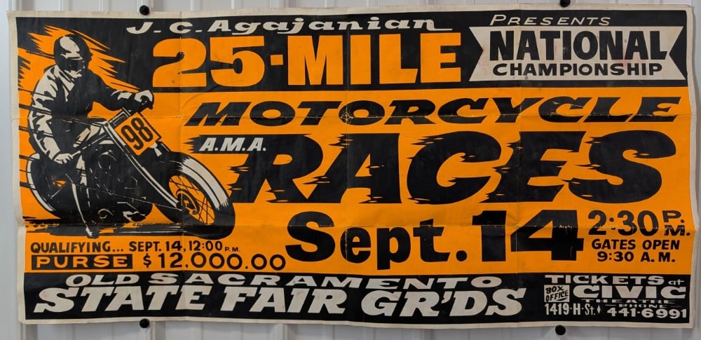 Large Vintage 1960s AMA Motorcycle National Championship Racing Poster (1 of 9)