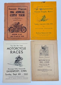 1930s - 1940s Motorcycle Racing & Hill Climb Programs