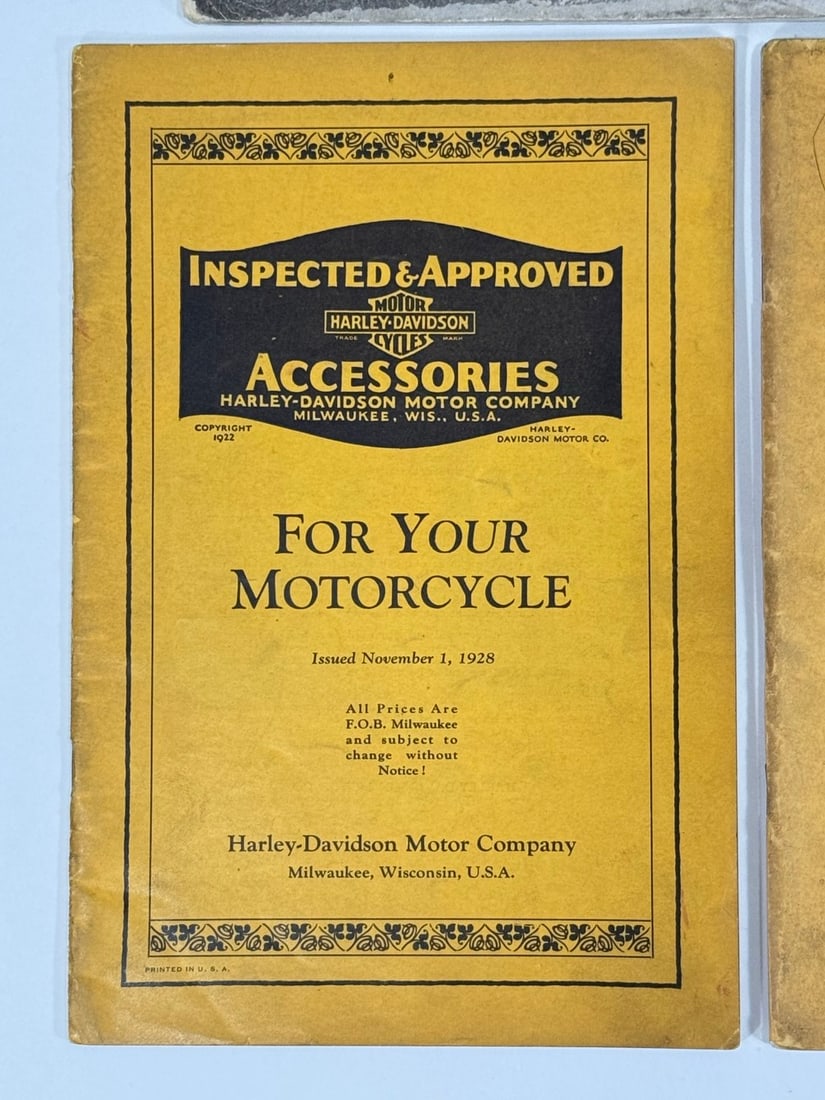 1920s Harley-Davidson Motorcycle & Accessories Catalog Lot / 1921 Dealer - 3