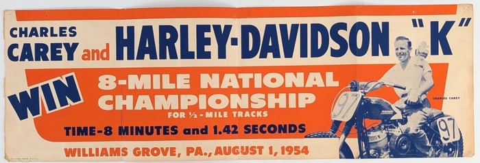Original 1954 Harley-Davidson Motorcycle National Championship Race Dealership Poster