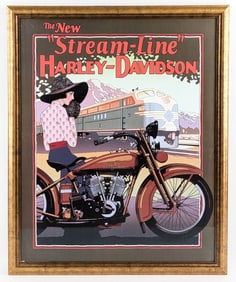 The New Stream-Line Harley-Davidson Framed Poster by Uhl Studios
