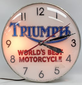 Custom Triumph Motorcycles Lighted Advertising Clock