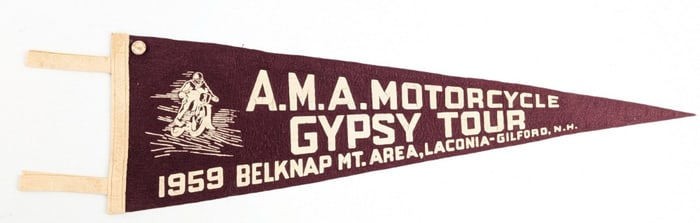 1959 AMA Motorcycle Gypsy Tour Motorcycle Racing Pennant