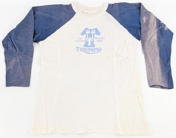 1950s-1960s Triumph Motorcycle Dealer Race Jersey Size XL