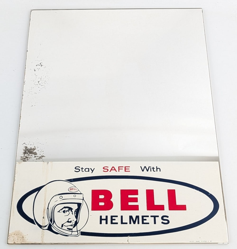 1960s Bell Motorcycle / Auto Racing Helmets Advertising Mirror (1 of 9)