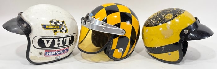 3) Vintage 1960s-1970s Motorcycle Racing Helmets