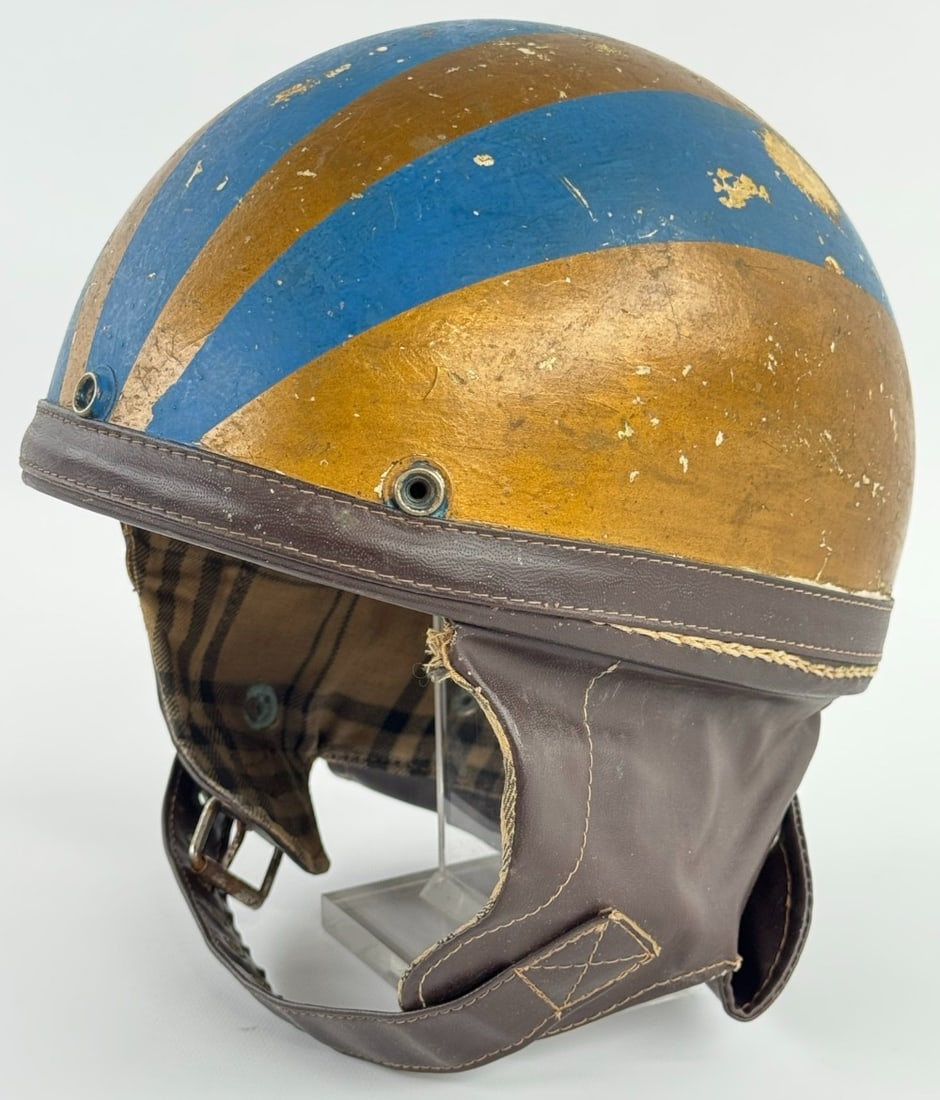 Vintage Racing Helmet w Period Custom Paint Job / Motorcycle / Auto Racing (1 of 7)