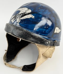 Vintage Racing Helmet w Period Custom Paint Job / Motorcycle / Auto Racing  / Eagle Michigan
