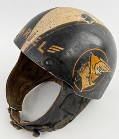 Early Ariel Motorcycle Racing Helmet w Period Custom Paint Job / Cromwell