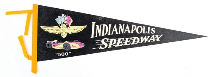 Vintage Indianapolis 500 Speedway Felt Racing Pennant