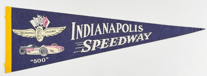 Vintage Indianapolis 500 Speedway Felt Race Pennant