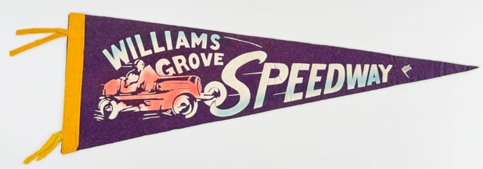 1940s Williams Grove Speedway Felt Racing Pennant