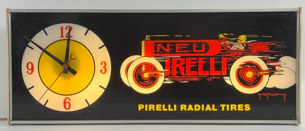 Vintage Pirelli Radial Tires Lighted Clock By NPI / Racer Graphics (1 of 10)