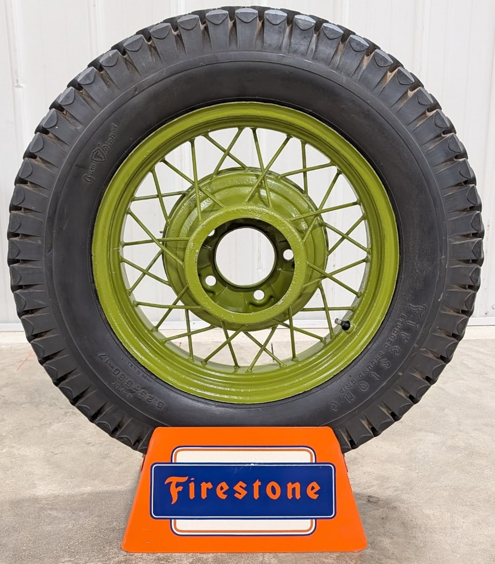 Custom Firestone Tires Metal Display Stand w/ Vintage Firestone Tire (1 of 12)
