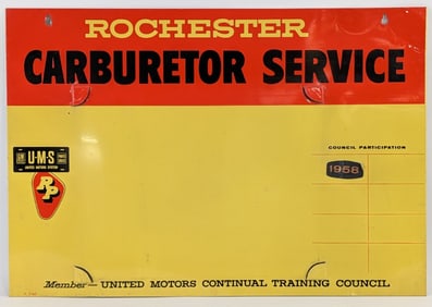 Vintage SST Rochester Carburetor Service Sign