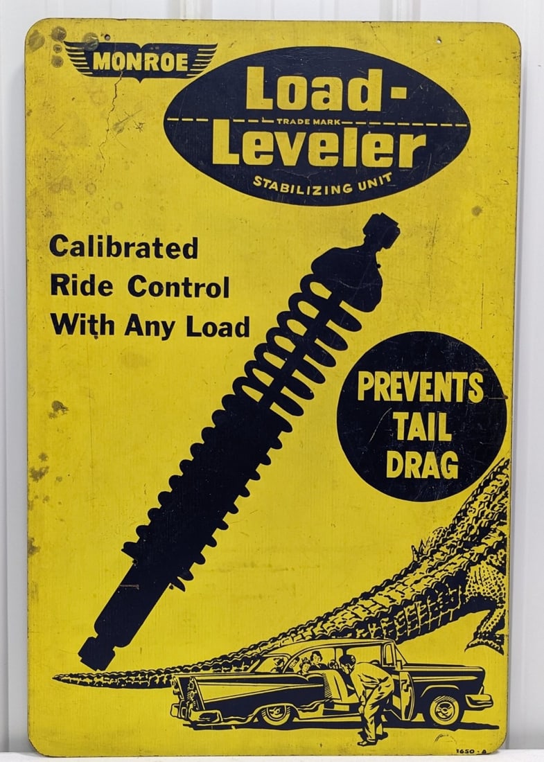 Vintage Monroe Load Leveler Shock Absorbers Advertising Sign (1 of 8)
