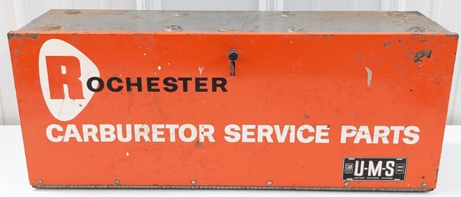 Vintage Rochester Carburetor Parts Store Display Cabinet