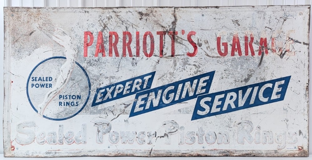 Nearly 6ft Vintage SST Sealed Power Pistons Embossed Advertising Sign (1 of 8)
