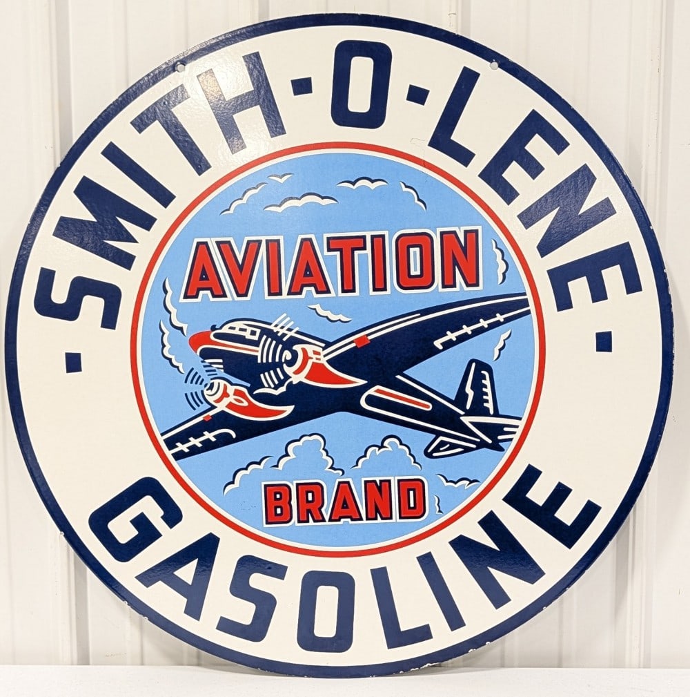 30in DSP Smith-O-Lene Aviation Brand Gasoline Replica Sign (1 of 12)