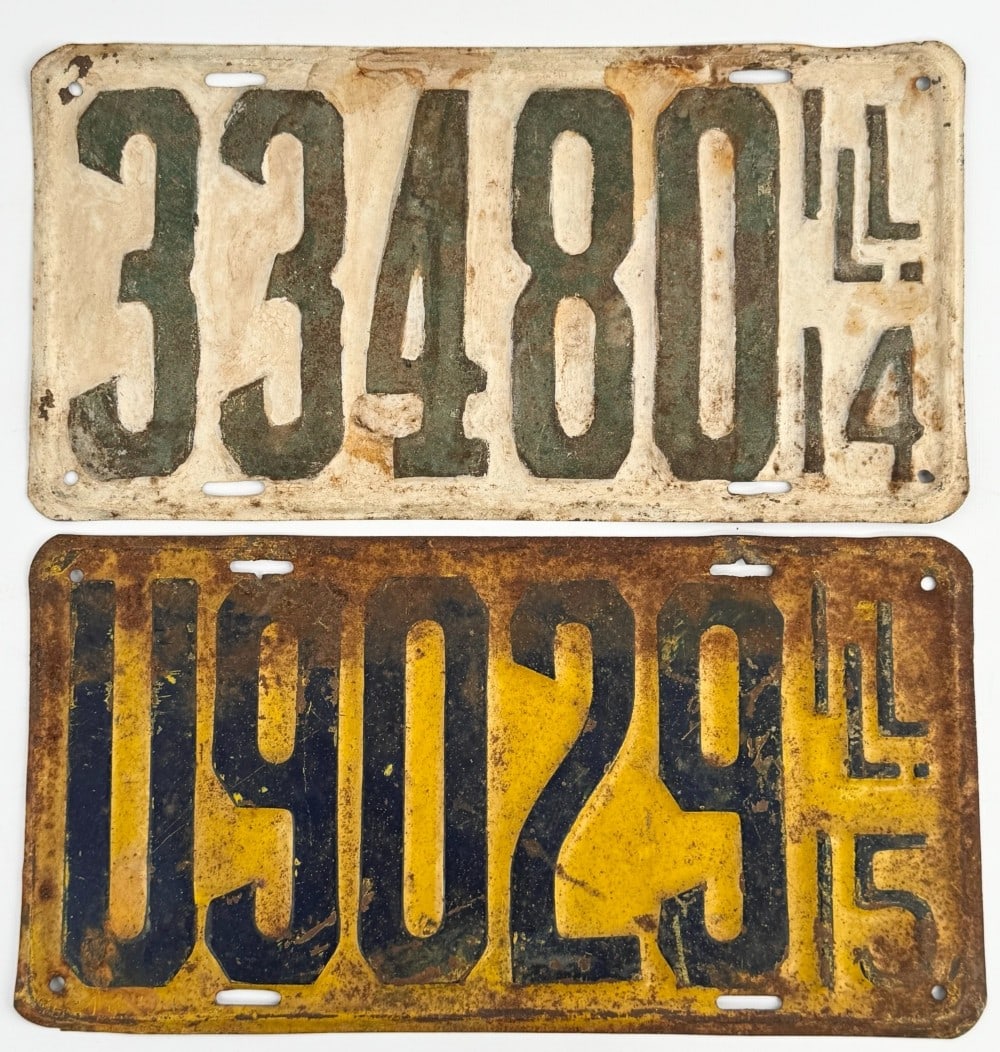1914 & 1915 Illinois License Plates (1 of 4)