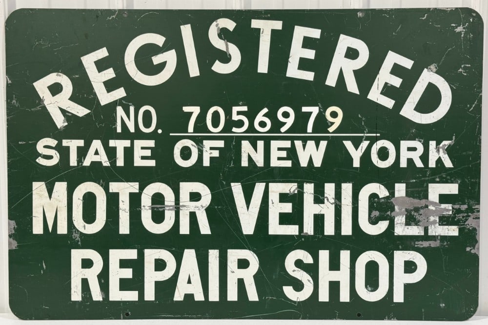 3ft Vintage DST New York Motor Vehicle Repair Shop Sign (1 of 8)