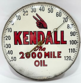 Vintage Kendall Motor Oil Advertising Thermometer