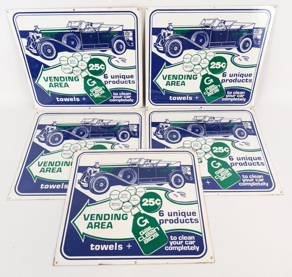 5) Vintage SST Gail Clean Aids Signs w/ Auto Graphics (1 of 7)