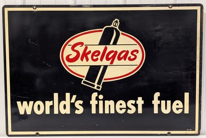 Vintage DST Skelgas Fuel Advertising Sign