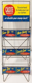 Vintage Casite Oil Treatment Metal Store Display Rack