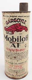 Early Gargoyle Mobiloil AF Imperial Quart Metal Oil Can