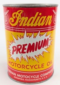 Vintage Indian Premium Motorcycle Oil One Quart Metal Can