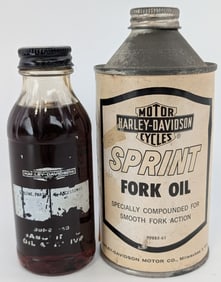 Vintage Harley-Davidson Motorcycle Oil Can & Bottle / Sprint
