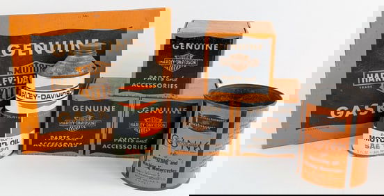 Vintage Harley-Davidson Motor Oil, Gunk Can, and NOS Parts