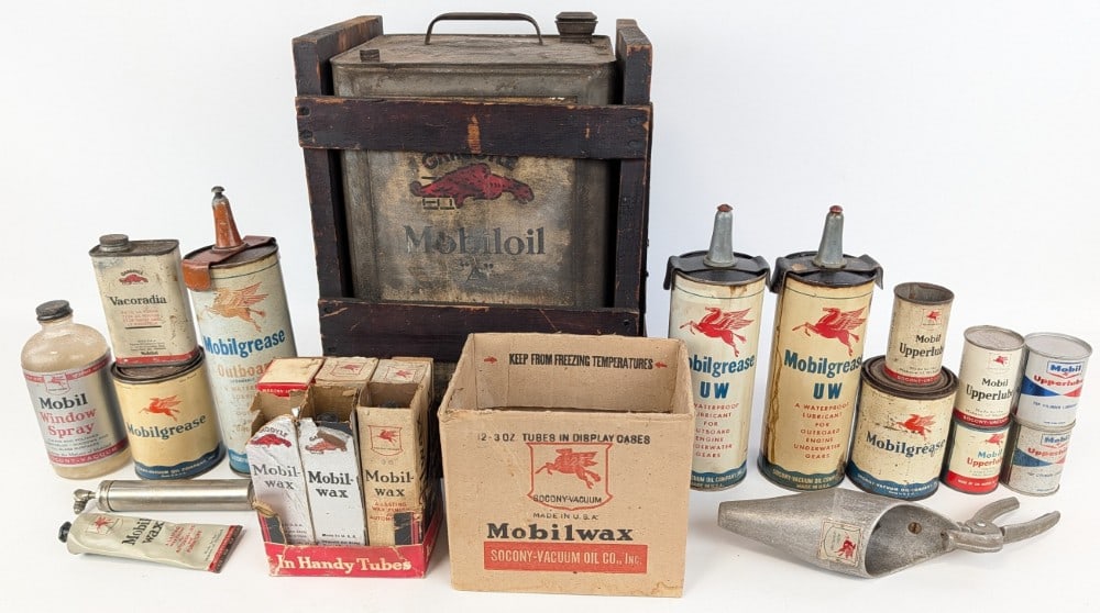 Large Lot Of Vintage Mobil Oil Cans & More / Gargoyle / Pegasus / Upperlube (1 of 20)