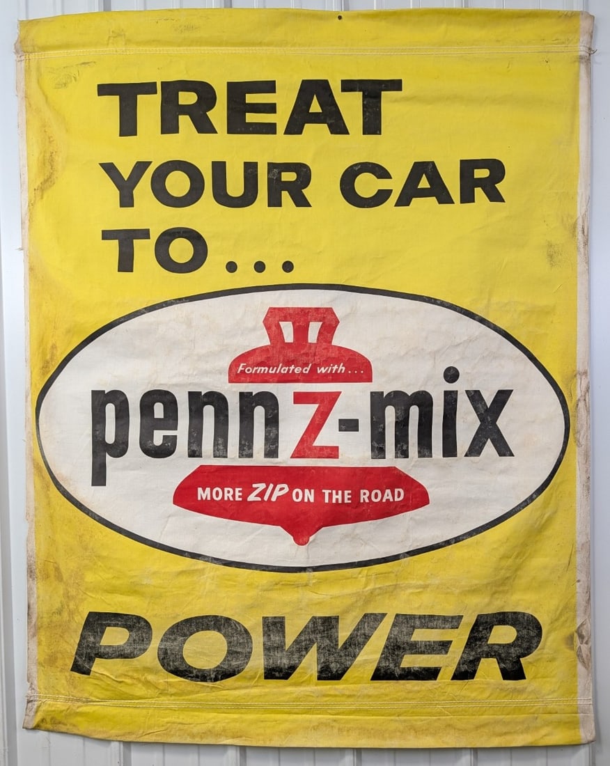Vintage Pennzoil Penn Z-Mix Oil Addative Canvas Banner (1 of 7)