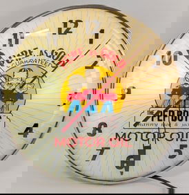 Custom Vintage Pep Boys Motor Oil Lighted PAM Clock