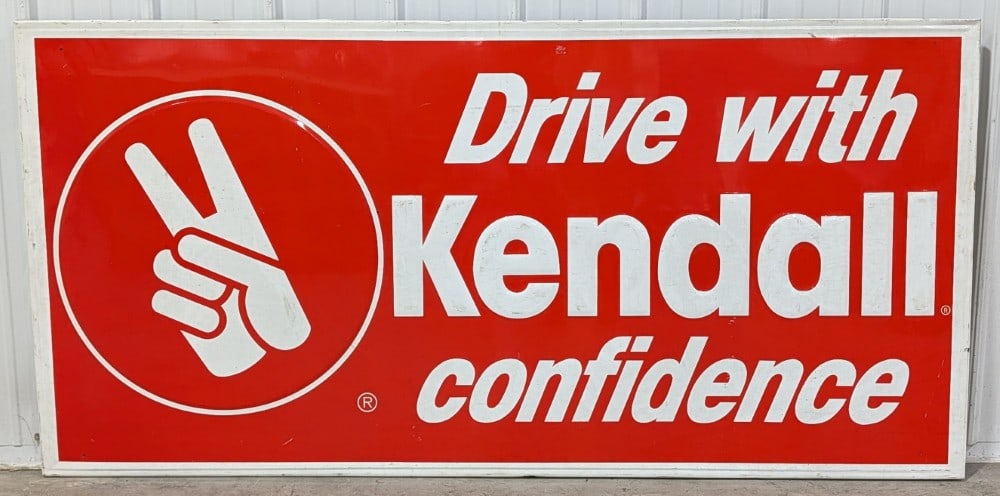 Large Vintage SST Kendall Motor Oil Embossed Sign (1 of 9)
