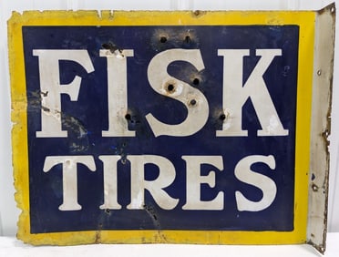 Vintage DSP Fisk Tires Flanged Advertising Sign