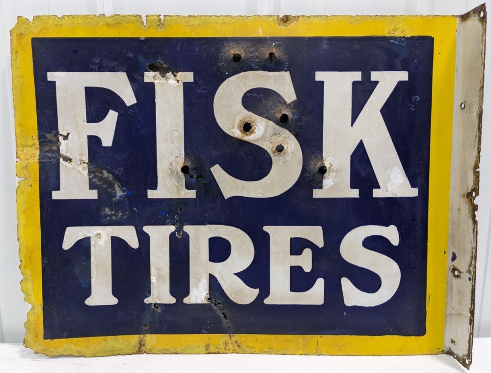 Vintage DSP Fisk Tires Flanged Advertising Sign (1 of 8)