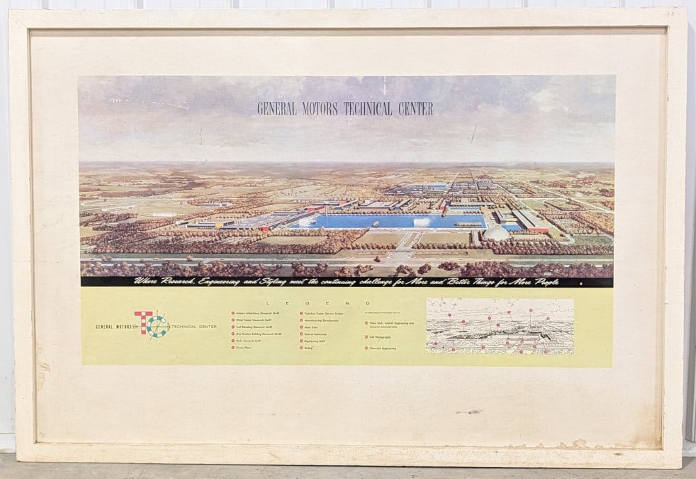 5ft Vintage General Technical Center Ariel View Wayfinding Sign (1 of 7)