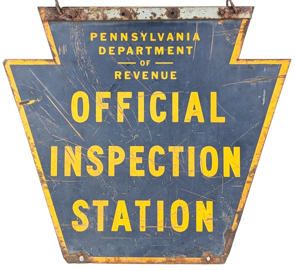 Vintage DS Pennsylvania Official Inspection Station Metal Sign (1 of 12)