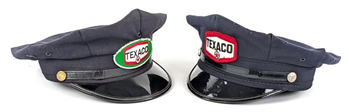 (2) Vintage Texaco Gas Station Service Attendant Hats
