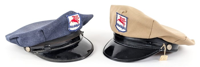 (2) Vintage Mobilgas Gas Station Service Attendant Hats