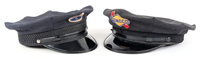 Vintage Sunoco and American Oil Co. Gas Station Service Attendant Hats