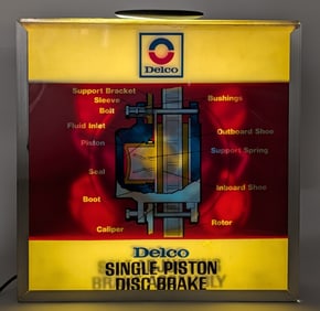 Vintage Delco Brakes Lighted Sign