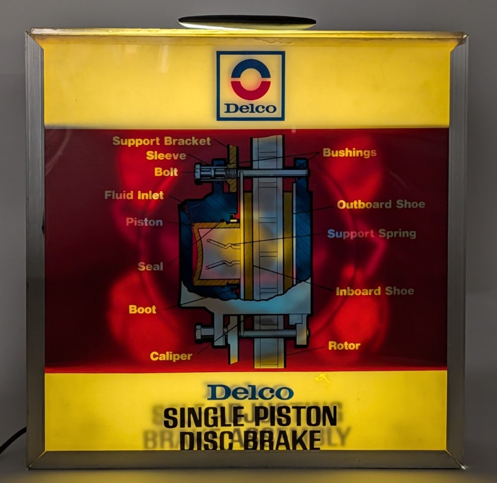 Vintage Delco Brakes Lighted Sign (1 of 8)