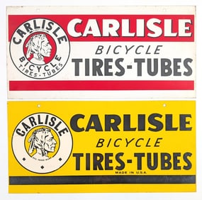 (2) SST Carlisle Bicycles Tires - Tubes Advertising Signs