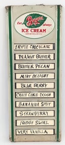 SS Breyer's Ice Cream Menu Board Metal Sign
